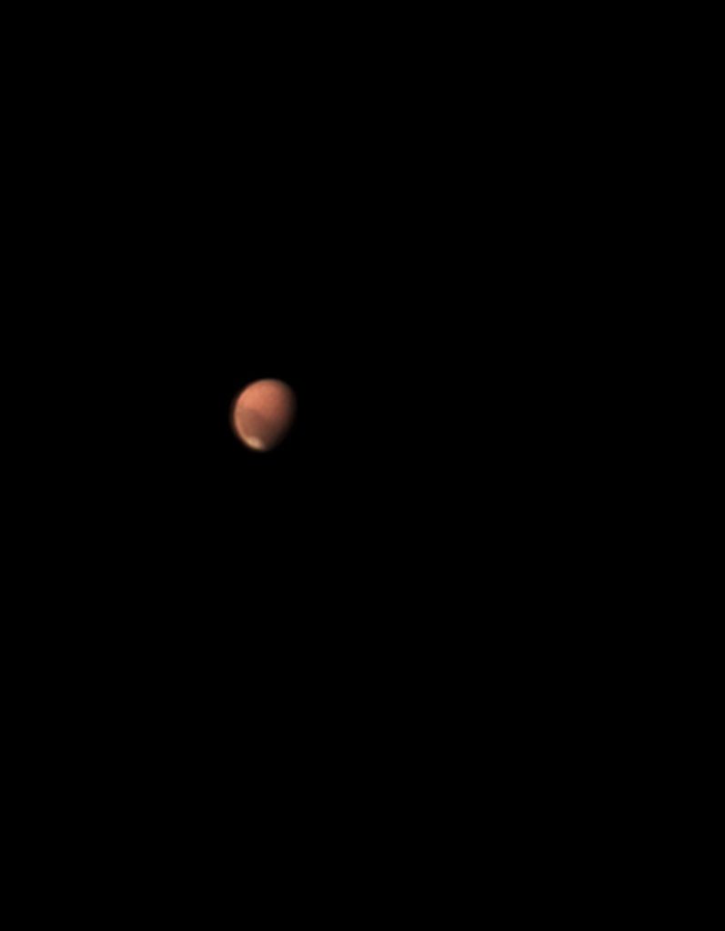 picture of Mars with Celestron C8 & Galaxy S9+. 7mm Meade Research Grade Wide Angle eyepiece. Stacked in Lynkeos.