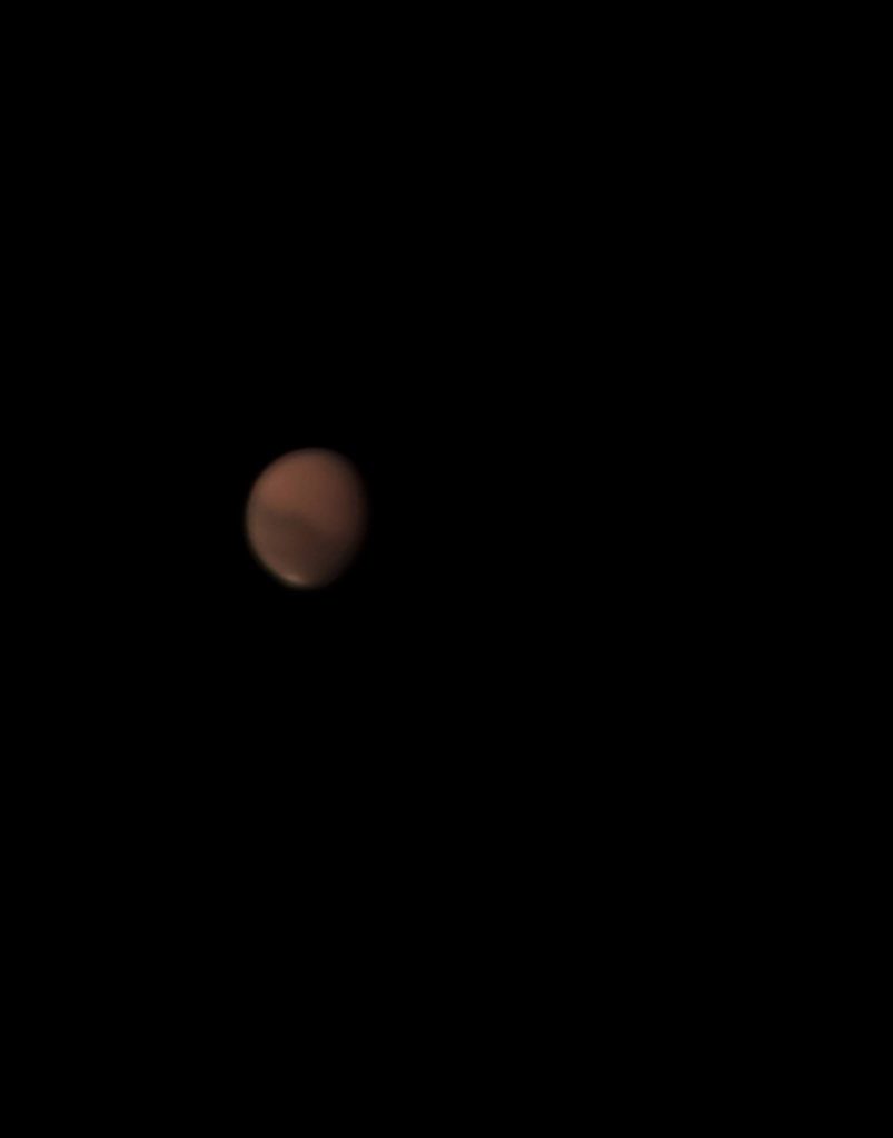 photo of mars taken with Celestron C8 & Galaxy S9