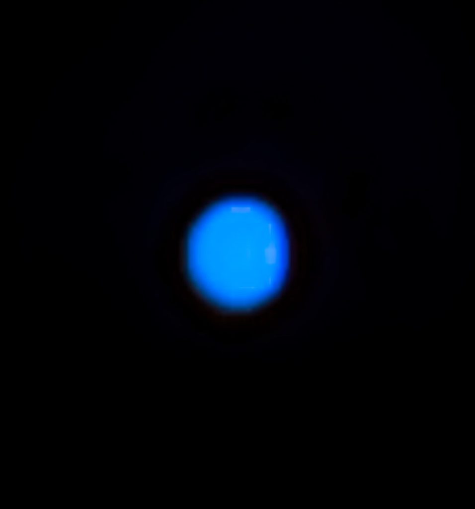 photo of Neptune with Nexstar 6SE, omni barlow 2x with Zwo 224mc and a Canon SL2 with 70-300mm lens (at 300)