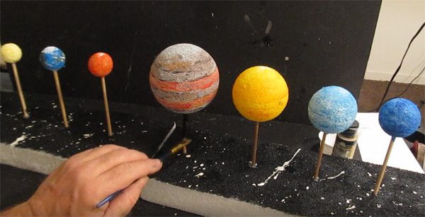 solar system model diorama